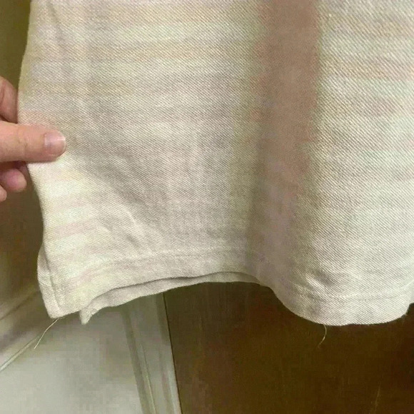 Ella Moss Connie Cloud Pink Stripe Women's Short Balloon Sleeve Shirt Size L - Picture 2 of 9